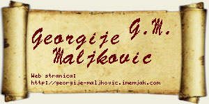 Georgije Maljković vizit kartica